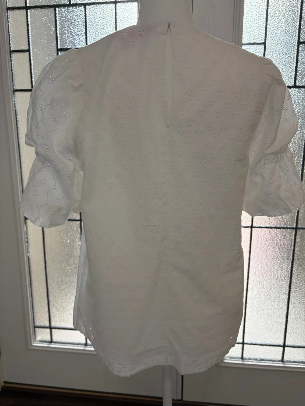 Lilly Pulitzer Laihlah White Eyelet Puff-Sleeve Top